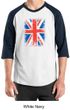 Union Jack Shirt British UK Flag Big Print Adult Raglan Shirt