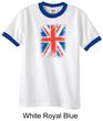 Union Jack Shirt British UK Flag Big Print Adult Ringer Shirt
