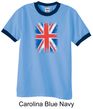 Union Jack Shirt British UK Flag Big Print Adult Ringer Shirt