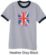 Union Jack Shirt British UK Flag Big Print Adult Ringer Shirt