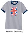 Union Jack Shirt British UK Flag Big Print Adult Ringer Shirt
