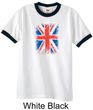 Union Jack Shirt British UK Flag Big Print Adult Ringer Shirt