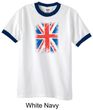 Union Jack Shirt British UK Flag Big Print Adult Ringer Shirt