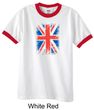Union Jack Shirt British UK Flag Big Print Adult Ringer Shirt