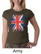 Union Jack Shirt British UK Flag Big Print Ladies Crew Neck Shirt