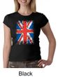 Union Jack Shirt British UK Flag Big Print Ladies Crew Neck Shirt