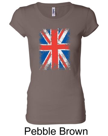 Union Jack Shirt British UK Flag Big Print Ladies Longer Length Shirt