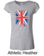 Union Jack Shirt British UK Flag Big Print Ladies Longer Length Shirt