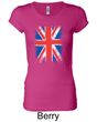 Union Jack Shirt British UK Flag Big Print Ladies Longer Length Shirt