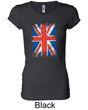 Union Jack Shirt British UK Flag Big Print Ladies Longer Length Shirt