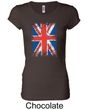 Union Jack Shirt British UK Flag Big Print Ladies Longer Length Shirt