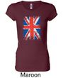 Union Jack Shirt British UK Flag Big Print Ladies Longer Length Shirt