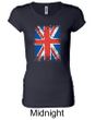 Union Jack Shirt British UK Flag Big Print Ladies Longer Length Shirt