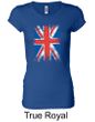 Union Jack Shirt British UK Flag Big Print Ladies Longer Length Shirt