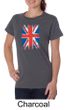 Union Jack Shirt British UK Flag Big Print Ladies Organic T-shirt