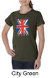 Union Jack Shirt British UK Flag Big Print Ladies Organic T-shirt