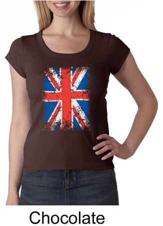 Union Jack Shirt British UK Flag Big Print Ladies Scoop Neck Shirt