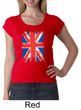 Union Jack Shirt British UK Flag Big Print Ladies Scoop Neck Shirt