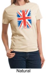Union Jack Shirt British UK Flag Big Print Ladies T-shirt
