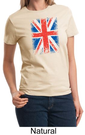Union Jack Shirt British UK Flag Big Print Ladies T-shirt