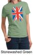 Union Jack Shirt British UK Flag Big Print Ladies T-shirt