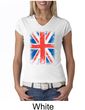 Union Jack Shirt British UK Flag Big Print Ladies V-neck Shirt