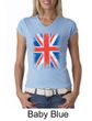 Union Jack Shirt British UK Flag Big Print Ladies V-neck Shirt