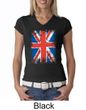 Union Jack Shirt British UK Flag Big Print Ladies V-neck Shirt