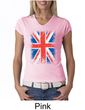 Union Jack Shirt British UK Flag Big Print Ladies V-neck Shirt