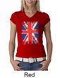 Union Jack Shirt British UK Flag Big Print Ladies V-neck Shirt