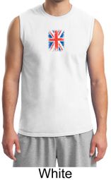 Union Jack Shirt British UK Flag Small Print Adult Muscle Shirt