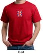 Union Jack Shirt British UK Flag Small Print Adult Organic T-shirt