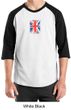 Union Jack Shirt British UK Flag Small Print Adult Raglan Shirt