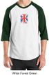 Union Jack Shirt British UK Flag Small Print Adult Raglan Shirt