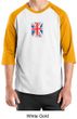 Union Jack Shirt British UK Flag Small Print Adult Raglan Shirt