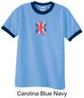 Union Jack Shirt British UK Flag Small Print Adult Ringer Shirt