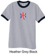 Union Jack Shirt British UK Flag Small Print Adult Ringer Shirt