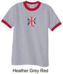 Union Jack Shirt British UK Flag Small Print Adult Ringer Shirt