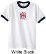 Union Jack Shirt British UK Flag Small Print Adult Ringer Shirt