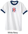 Union Jack Shirt British UK Flag Small Print Adult Ringer Shirt