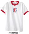 Union Jack Shirt British UK Flag Small Print Adult Ringer Shirt