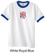 Union Jack Shirt British UK Flag Small Print Adult Ringer Shirt