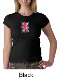 Union Jack Shirt British UK Flag Small Print Ladies Crew Neck Shirt