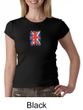 Union Jack Shirt British UK Flag Small Print Ladies Crew Neck Shirt