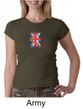 Union Jack Shirt British UK Flag Small Print Ladies Crew Neck Shirt