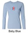 Union Jack Shirt British UK Flag Small Print Ladies Long Sleeve Shirt