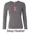 Union Jack Shirt British UK Flag Small Print Ladies Long Sleeve Shirt