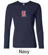 Union Jack Shirt British UK Flag Small Print Ladies Long Sleeve Shirt