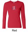 Union Jack Shirt British UK Flag Small Print Ladies Long Sleeve Shirt