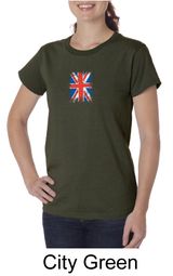 Union Jack Shirt British UK Flag Small Print Ladies Organic T-shirt